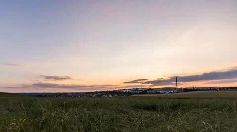 Sunset above a Field in Gera 스톡 동영상 25616270
