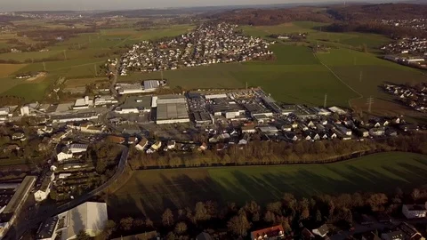 Sunset Above German Industry Area Stock Footage 103482939