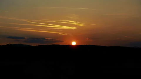 Sunset above hills Stock Footage 150170705