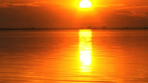 Sunset above a lake,time lapse Stock Footage 24672870