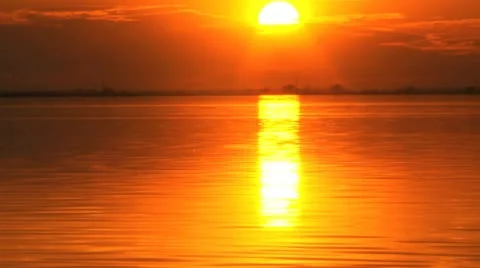 Sunset above a lake,time lapse Stock Footage 24672876