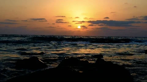 Sunset above Mediterranean Stock Footage 41339275