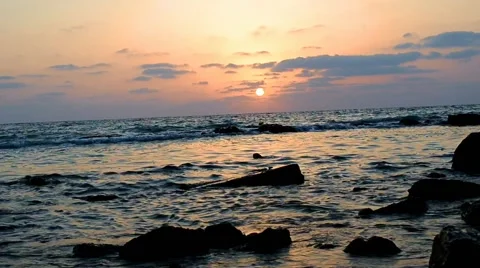 Sunset above Mediterranean Stock Footage 41339399