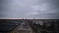 The sunset above the night city. time lapse 4k or 4k+ Resolution