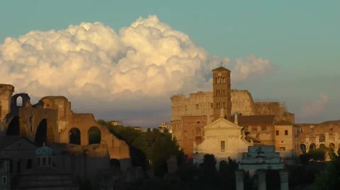 Sunset above Roman Forum – Time lapse Stock Footage