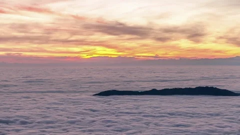 Sunset above Sea of Clouds Stock Footage 316766967