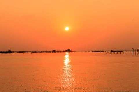 Sunset above the sea Stock Photos