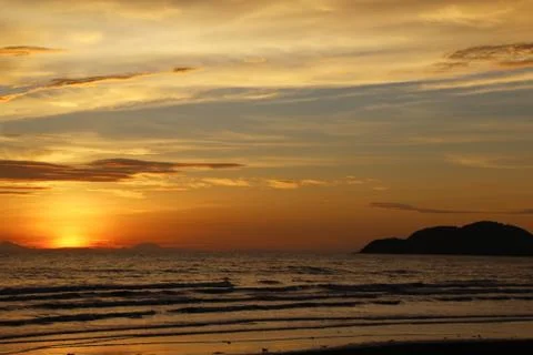 Sunset above the sea Stock Photos