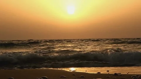Sunset above a sea in speed-up motion Stock Footage 41796407