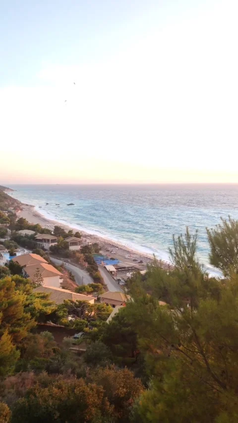 Sunset above the sea summer vacation Stock Footage 166409920