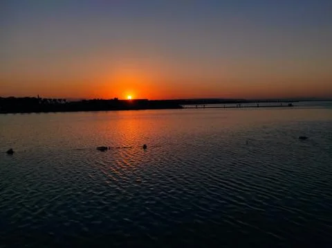 Sunset above the seashore Foto stock