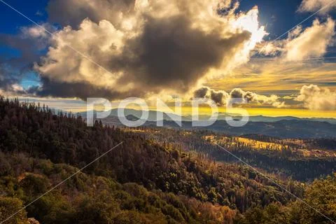 Sunset above Sierra Nevada Stock Photos