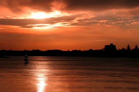 Sunset across the Bay Stock Photos