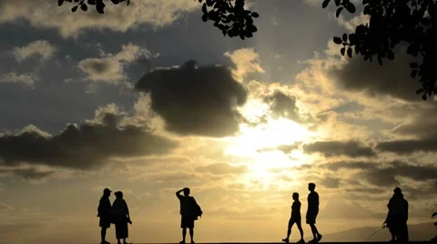 Sunset Activity Stock Footage 8027047