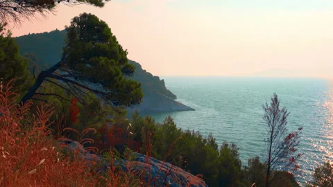 Sunset on the Adriatic coast Stock Footage 94084134