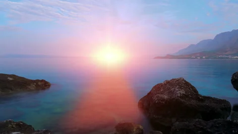 Sunset on the Adriatic coast 库存影片 94523303