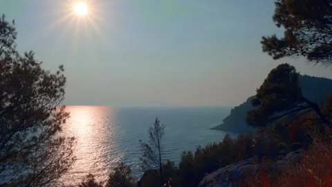 Sunset on the Adriatic coast Stock Footage 143468384