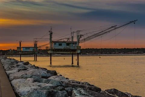 Sunset on the Adriatic coast Stock Photos