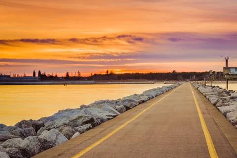 Sunset on the Adriatic coast Stock Photos