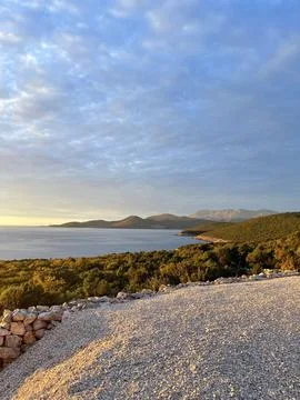 Sunset on the Adriatic coast Stock Photos
