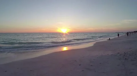 Sunset aerial to the beach Video stock 57047387