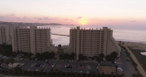 Sunset Aerial Drone View Largest Pool in the World ‚ San Alfonso Del Mar Chile Stock Footage 103737976