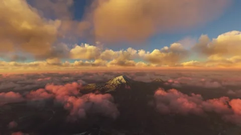 Sunset aerial drone view of Mount Ararat. Turkey Stock Footage 278276296