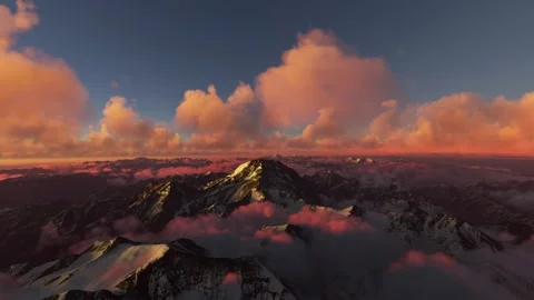 Sunset aerial drone view of Mount Aconcagua in Mendoza Province. Argentina Video stock 278347958