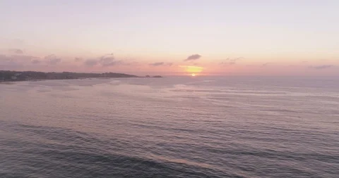 Sunset Aerial Drone View of Ocean Waves Stock Footage 103738001