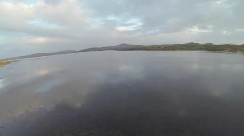 Sunset aerial lake Stock Footage 52265313