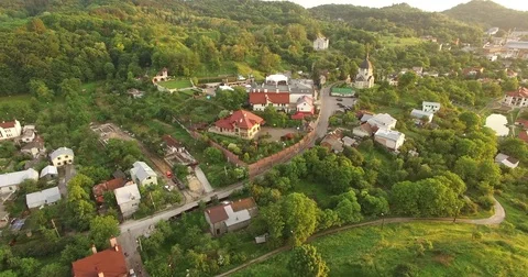 Sunset aerial lanscape Stock Footage 76424391