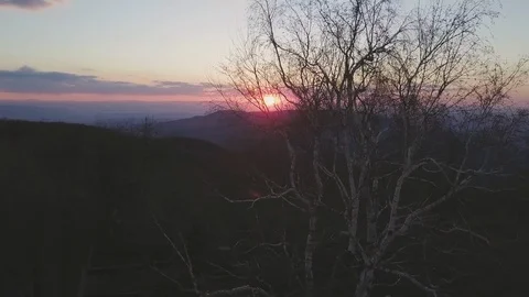 Sunset aerial in mountain range in Sofia Bulgaria Stock Footage 107568996