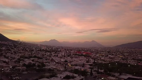 Sunset Aerial Over Cityscape Видео 87530814