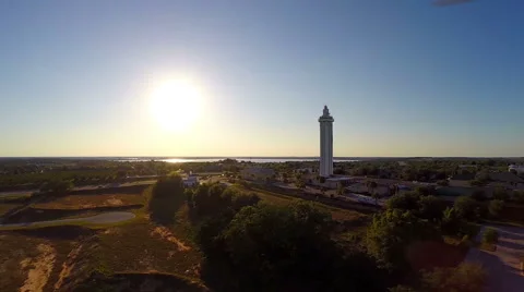 Sunset Aerial Pan with Tower 動画素材 48232252