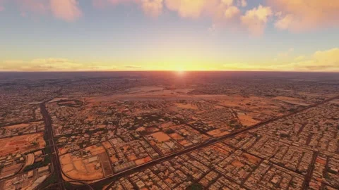 Sunset aerial of Riyadh. Saudi Arabia Stock Footage 307348185