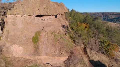 SUNSET AERIAL ROCK 01 Stock Footage 99677574