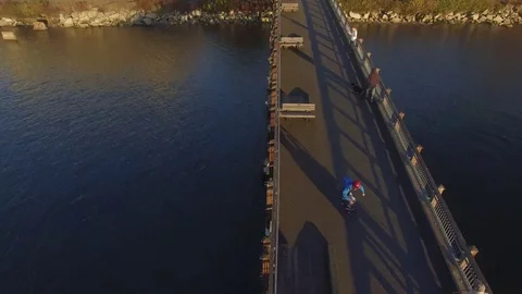 Sunset Aerial of Skateboarder Stock-Footage 70688030