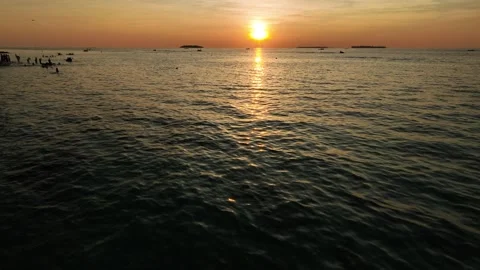 Sunset Aerial View at Batu Topeng Beach Karimunjawa Indonesia Stock Footage 310795446