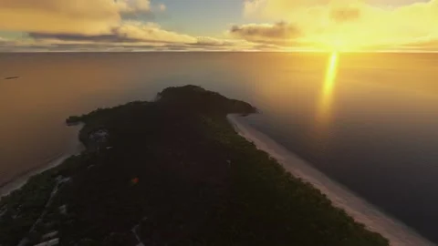 Sunset aerial view of Byron Bay in New South Wales. Australia Video stock 306663690