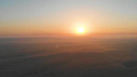 Sunset Aerial View in Desert Stock Footage 130072727