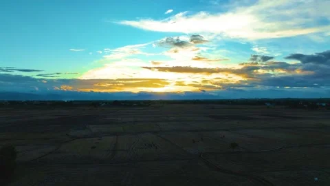 Sunset - Aerial View By a Drone Moving Rightwards Stock Footage 250582380
