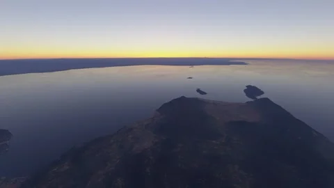 Sunset aerial view of Lake Malawi National Park. Malawi 库存影片 314477652