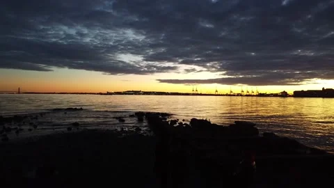 Sunset aerial view at NYC Stock Footage 234737004
