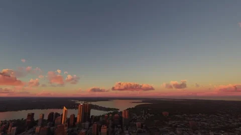 Sunset aerial view Perth city in Western Australia. Australia Stock Footage 277925971