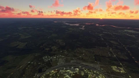 Sunset aerial view of Talladega Circuit in Lincoln - Alabama. United States Stock Footage 273119246