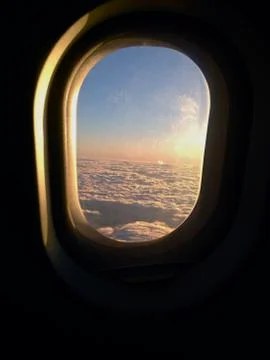 Sunset from aeroplane Stock-Fotos