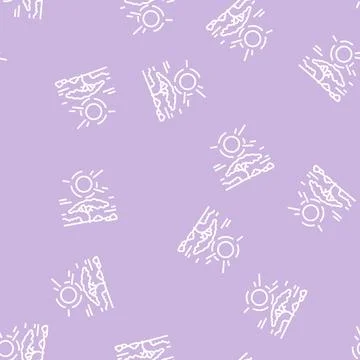 Sunset african line seamless pattern Illustrazione stock