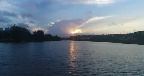 Sunset on African River Stock Footage 76217623