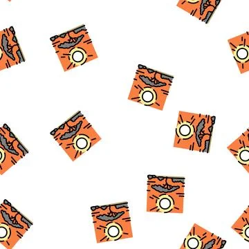 Sunset african vector seamless pattern Stock Illustration