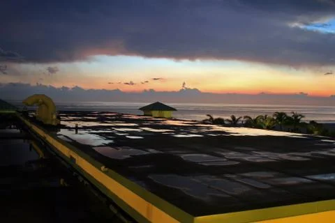 Sunset after Rain with Hotel Stock Photos